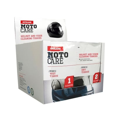 MOTO CARE кърпички за почистване на каски и визьори /мокри и сухи/