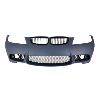Предна броня за BMW E90 (2008+) - М3 дизайн с  бъбреци, отвори за халогени, маркирана за парктроник
