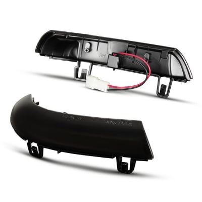 Диодни мигачи за странични огледала за VW Golf 5 / Golf 5 plus / Golf 6 plus / Jetta / Passat (2001-2011) / Sharan (2003-2010) / Seat Alhambra / Skoda Superb - опушени с бягащ мигач