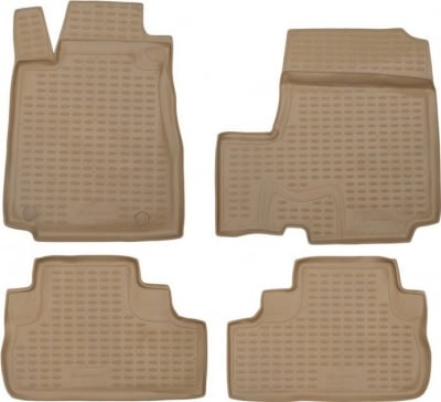 3D Гумени стелки за Honda CR-V (2007-2012) бежови 4pcs.