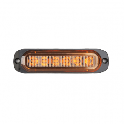 6 LED Аварийна Лампа За Пътна Помощ Платформа Оранжева Блиц Светлина Мигаща 12-24V 112 x 29 mm