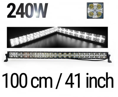 100 См Led Bar Лед Диоден Бар Прожектор Дневна Светлина CROSS DRL 240W 12V 24V