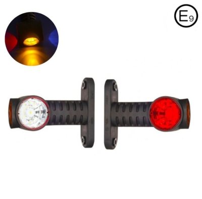 12см LED Лед Габарит, Рогче, 12V-24V, 3 SMD Диода, Тройна Функция, Червена, Бяла, Жълта Светлина, 3D Светлинен Ефект