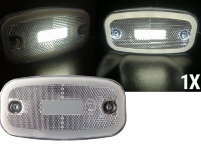 LED Бял Светодиоден Габарит Маркер Токос Неон Ефект, 122mm x 63mm , с Три Функции 12V-24V