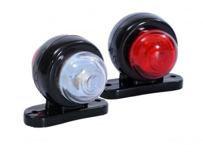 1 Брой LED мини светлини светлина тип рогче бяла + червена за камион бус ван ремарке платформа каравана 24V