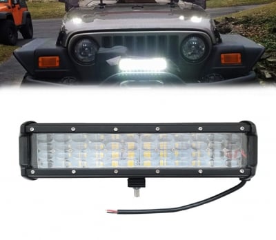 31 См 108W Мощен Led Bar Лед Диоден Бар Прожектор С Лупи 12V 24V 4 Редов Quad Row Насочена Светлина Spot Долно Захващане