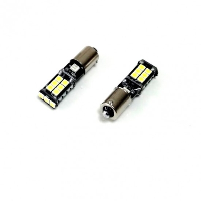 Комплект от 2 броя LED Лед Диодни Крушки За Габарит H6W BAX9S 15 SMD Canbus 12V Бяла Светлина Canbus без грешки Photon