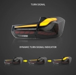 Диодни стопове за BMW F30 sedan (2012-2019) GTS look с бягащ мигач - опушени