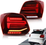 Диодни стопове за VW POLO (2009-2017) GTI / R look с бягащ мигач - червени