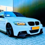 Добавка предна броня за BMW E90 (2008-2012) M Performance Style - черен гланц