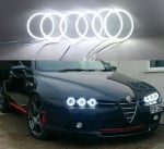 Диодни Ангелски Очи за Alfa Romeo 159 - Lightbar design матирани - бял цвят