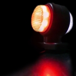 2 броя 12V LED ЛЕД Гумени Странични Рогчета Маркери - габаритни светлини за камион тир  ремарке - 85мм х 80мм бяло-червено