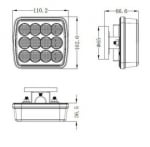 Безжични Wireless с Mагнит 12-24v Лед Led Червени Светлини за Ремарке