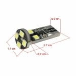 LED Лед Диодни Крушки За Габарит, Т10 W5W, 8 SMD, 12V - Цената за 1 бр.