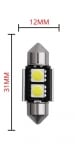 LED Лед Диодни Крушки, 2/3/4 SMD 5050 , 31мм, 36мм, 39мм, 41мм, 12V, Бяла Светлина, Canbus, Error Free, Bez Грешки