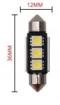 LED Лед Диодни Крушки, 2/3/4 SMD 5050 , 31мм, 36мм, 39мм, 41мм, 12V, Бяла Светлина, Canbus, Error Free, Bez Грешки