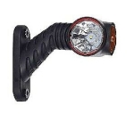 Комплект 2 броя LED Лед Габарит, Рогче, 12.5см, 12V-24V, 3 SMD Диода, Тройна Функция, Червена, Бяла, Жълта Светлина, 3D Светлинен Ефект