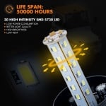 LED Лед Сигнална Аварийна Лампа, Маяк, 130mm x 74mm, 12V - 24V, 30 SMD Диода За Трактор, Електрокар, Мотокар, Селскостопански Машини и др.