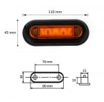 LED Диоден Вграден Страничен Габарит, Маркер, Токос Оранжев 12-24V за камион, бус, ван, платформа, ремарке Е-марк Е9