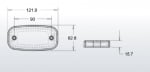 LED Бял Светодиоден Габарит Маркер Токос Неон Ефект, 122mm x 63mm , с Три Функции 12V-24V