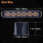 Комплект 2 Броя С Конектор 6 LED Диода 17cm Сигнална Аварийна Блиц Маяк Led Бар Лампа Пътна Помощ Платформа