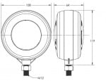 Комплект от 2 броя ЛЕД LED габарит за огледало ОБЕЦИ за камион 12-24V Scania Сканиа Volvo Волво MAN МАН DAF ДАФ Mercedes Мерцедес с ефект "Неон" Neon в оранжево-червено