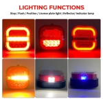 Комплект Безжични Диодни Лед Led Стопове Wireless С Магнит Неон Neon Ефект 12V-24V за Ремарке Каравана Платформа и др.