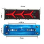 Комплект Ляв + Десен Мултифункционални Диодни LED Лед Стопове с Динамичен Мигач Неон Neon Ефект 46cm х 12.5cm  12V 24V За Бус Камион Тир Ремарке Караванa и др.