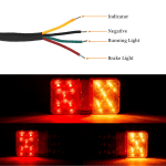 Комплект от 2 броя LED Лед Диодни Стопове Стоп Задна Светлина Slim 12V За Камион Ремарке Бус Ван Каравана и др. 15 cm x 8 cm