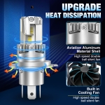 Комплект от 2 броя Умалени Мини Лед Led Диодни Крушки E4P H4 Х4 12V 50W 15000lm за Автомобил Мотоциклет Трактор Камион Бус и др.