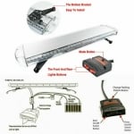 96.5 см 72 LED ЛЕД 72W мощна аварийна диодна сигнална лампа блиц 12-24V 15 режима на работа жълта оранжева светлина E-Mark Е9 за пътна помощ платформа снегорин багер и др.