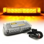 12V 24V Лед Led Диодна Мощна Аварийна Сигнална Лампа Буркан с Магнит 15 режима  Бяло Стъкло За Пътна Помощ Платформа Снегорин и др.