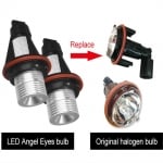 Комплект от 2 броя LED крушки Angel Eyes ангелски очи 12V-24V цвят червен за BMW с Canbus без грешки