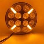 LED Диоден Халоген Фар Бял Оранжев Габарит Ø 180 мм  12V 24V 12 Диода за джип камион трактор багер земеделски машини и др.