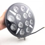 LED Диоден Халоген Фар Бял Оранжев Габарит Ø 218 мм 12V 24V 12 Диода за джип камион трактор багер земеделски машини и др.