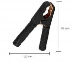 Комплект от 2 броя изолирани щипки за автомобилни акумулатори с медно покритие скоби тип крокодил 300А червено - черно
