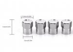 4бр Пластмасови капачки за вентили на гуми хромирани