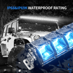 76 см Многорежимен Лед Диоден Бар Прожектор Къси/Дълги Светлини Комбинирана Combo - Flood и Spot Светлина серия IM RGB подсветка със 7 различни цвята 30800LM лумена 12-24V