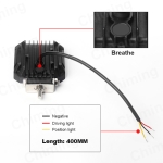 Led lampa cu halogen lumina rosu pentru camioane tractor, roll bar, ATV, jeep, utilaje agricole, 101 x 101 x 37 mm, 15W