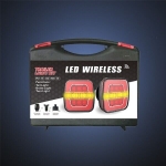 Комплект Безжични Преносими Диодни Лед Led Стопове Wireless с Магнит Неон Neon Ефект 12-24V 108mm х 102mm x 46mm E9 за Ремарке Каравана Платформа и др.