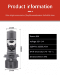 Комплект от 2 броя LED ЛЕД диодни крушки с лупа H4 Х4 12V - 24V 80W 12000LM за фарове Canbus без грешки 6000К-6500К къси/дълги