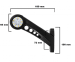 Комплект от 2 броя 12- 24V LED ЛЕД рогчета странични габаритни светлини въртящи се с ротация за камион ремарке платформа каравана и др. бяло-червено 180 Х 65 mm