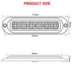 6 LED Аварийна Лампа За Пътна Помощ Платформа Оранжева Блиц Светлина Мигаща 12-24V 112 x 29 mm