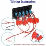 Панел с 5 бутона превключвателя с 2бр USB зарядно 4.2А с 12V изход и волтметър универсален за кола камион каравана лодка и др.