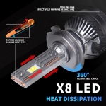 Комплект от 2 броя LED ЛЕД диодни крушки H7 Х7 12V 200W 17000lm за фарове Canbus без грешки 6000К