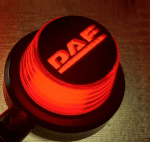 Комплект от 2 броя LED ЛЕД страничен габарит рогче 12 -24V оранжево - червено “old school” Неон Ефект с лого DF