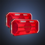 Комплект Ляв + Десен Мултифункционални Диодни LED Лед Стопове с Бягащ Мигач Неон Neon Ефект 12V 24V 305mm X 131mm X 60mm E9 За Бус Камион Тир Ремарке Караванa