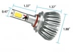 2бр. LED 24W 3000lm диодни Крушки H7 12V 24V