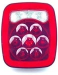 Комплект от 2 броя LED ЛЕД Диодни стопове стоп задна светлина 12V с Неон Neon ефект за камион бус ТИР ремарке каравана 166 x 142 mm