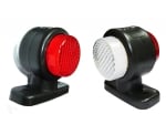 2 броя 12V LED ЛЕД Гумени Странични Рогчета Маркери - габаритни светлини за камион тир  ремарке - 85мм х 80мм бяло-червено